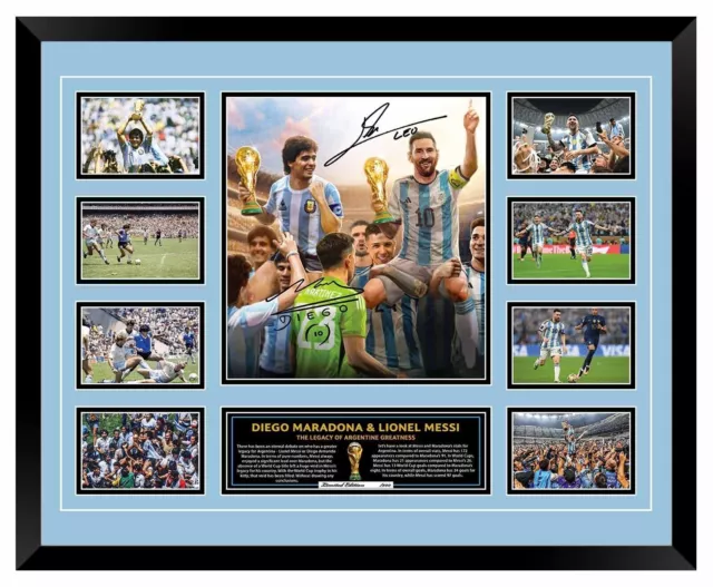 World Cup Winners ARGENTINA LIONEL MESSI DIEGO MARADONA Soccer Football Limited