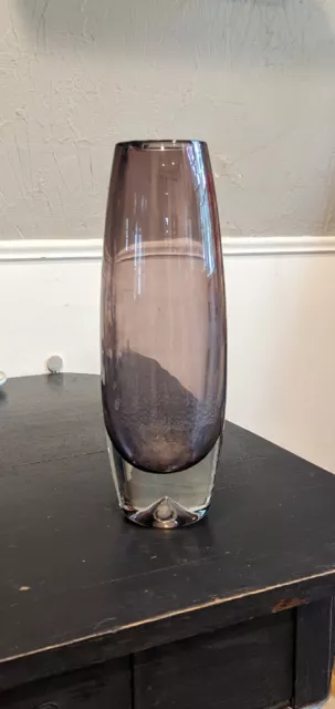Mid Century Riihimaki Riihimaen Art Glass Purple Tamora Aladin Vase Finland