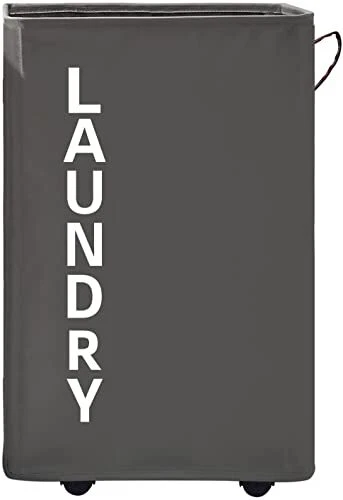 92L Extra Large Laundry Hamper with Leather HandleStandable Laundry Basket wi...