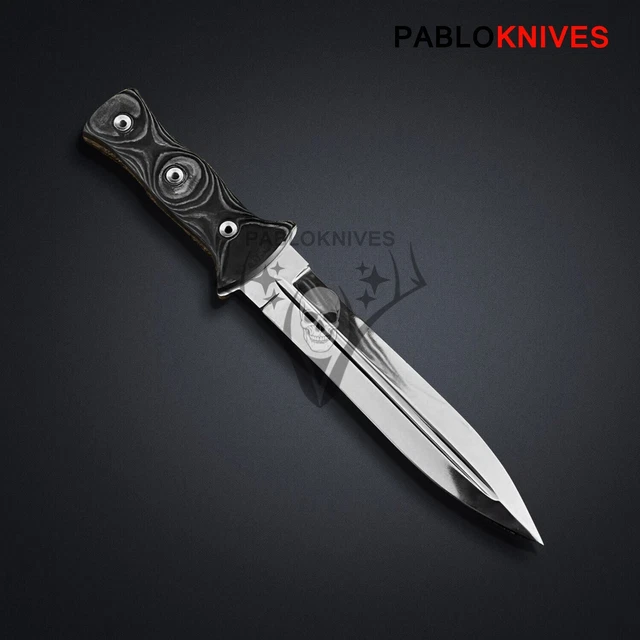 Modern Hand Forged J2 High Polish Steel Dagger Micarta Handle + Cover