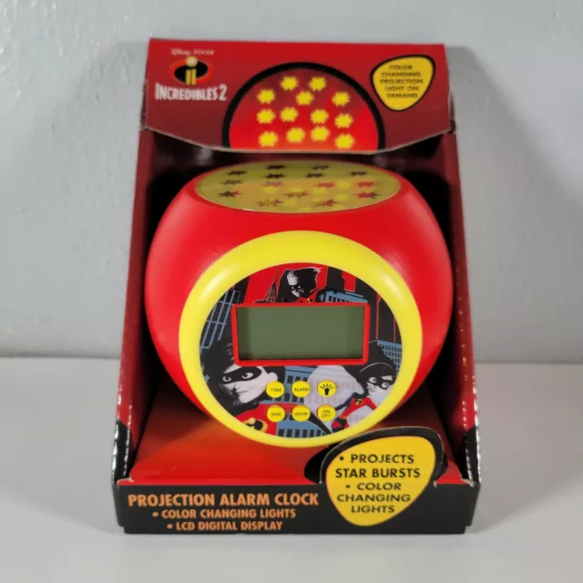 Incredibles 2 Projection Alarm Clock Color Changing Light