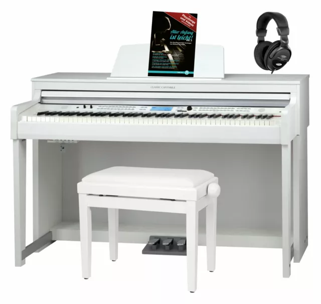 88 Tasten Digital E-Piano Klavier Keyboard 1200 Sound Bluetooth weiß Set Bank