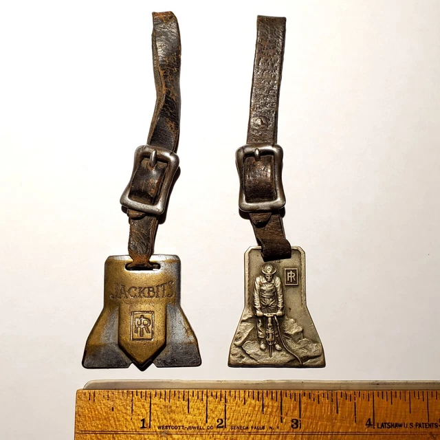 Vintage Ingersoll Rand Co Watch Fob Drilling Mining Rock Bit Drill Miner Antique