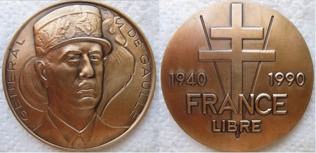 Médaille Vermeil Général De Gaulle - Le Départ 28 Avril 1969 - Franklin (1990)