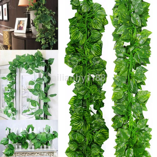 6.6 Feet Artificial Ivy Fake Foliage Leaf Flower Plant Garland Home Garden Decor