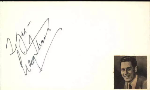 Craig Stevens D.2000 Actor Peter Gunn Signed 3" x 5" Index Card
