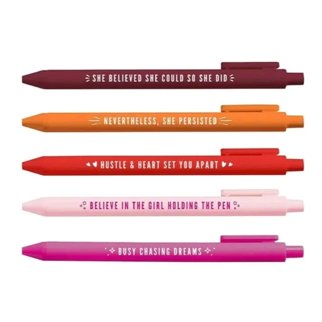 Motivational Badass Pen Set, 5Pieces Funny Daily Inspirational