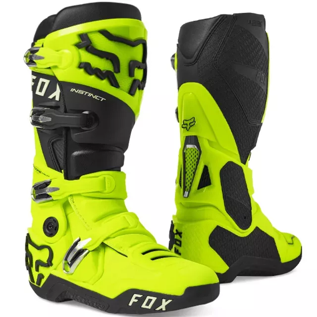 2023 Fox Racing Fluo Yellow Instinct 2.0 Motocross Boots Rrp £499.99