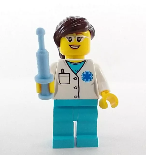 LEGO® City Hospital Female Doctor Paramedic Medic Minifigure With Syringe Gift