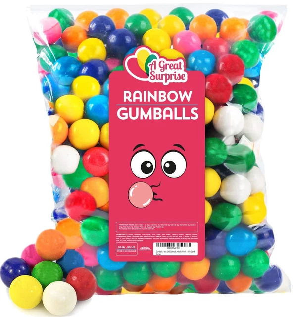 GUMBALLS 1 INCH 4 Pounds Gumball Machine Refills Rainbow Fruit