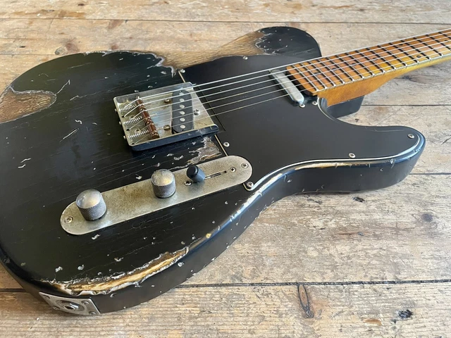 Telecaster Black aged Heavy Relic Vintage Style Great Player checked paint 2
