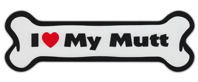 Dog Bone Shaped Car Magnets: I LOVE MY MUTT