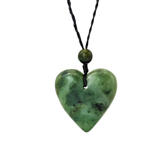 81stgeneration Collana Pendente Giada Nefrite Verde a Goccia