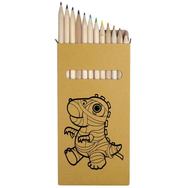 Juego de 12 lápices/lápices de colores de 178 mm de largo ""Mommy Dinosaur"" (PE00055805)