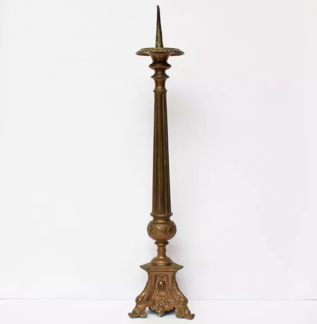 Altarleuchter Leuchter Bronze Messing 19. Jh Kirchenleuchter Kerzenleuchter 59cm 3