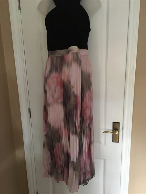 Abito a pieghe Ted Baker Loulous Cross sul davanti corpetto lavorato a maglia nuovo con etichette TB taglia 3 UK12