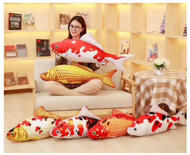 FUNNY GIFT REALISTIC Goldfish Carp Fish Home Decor Plush Cushion