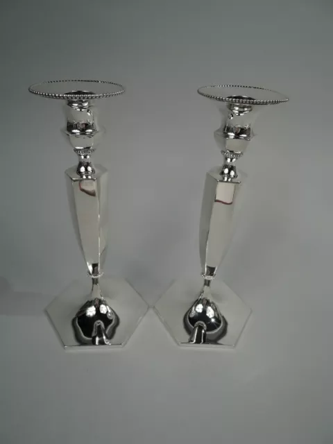 Roger Williams Candlesticks 4520 Antique Georgian American Sterling Silver