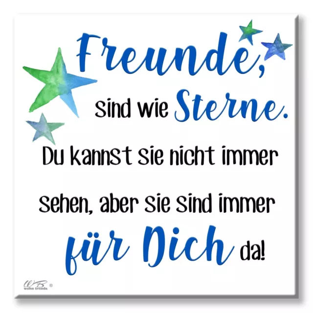 Deko-Fliese, Freunde sind wie Sterne, Foto-Fliese Wand-Bild Deko-Bild 15x15cm