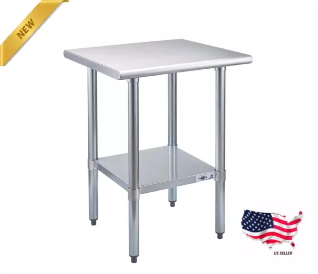 Stainless Steel Prep Table NSF Commercial Work Table with Undershelf for Kitchen