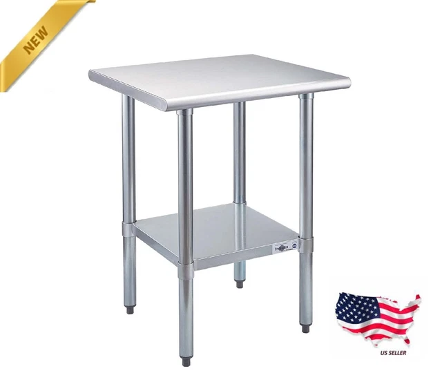 Stainless Steel Prep Table NSF Commercial Work Table with Undershelf for Kitchen