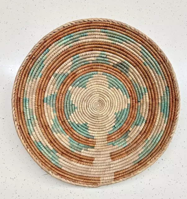 Native American Style Hand Woven Bowl Basket 15.5"