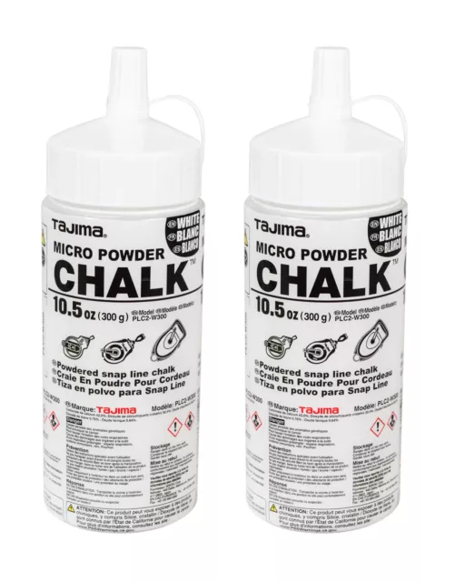 Tajima PLC2-W300 Micro Chalk Ultra-Fine Chalk White 10.5 oz. (2 Pack)