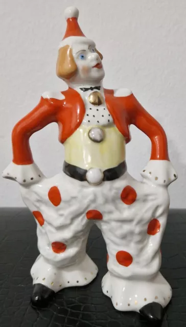 FIGURA DE PAYASO VINTAGE PORCELANA  LFZ LOMONOSOV USSR  17x10 cm.