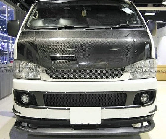 For Toyota 2010 Hiace 200 Carbon Fiber Front Vented Hood Bonnet Hoods bodykits