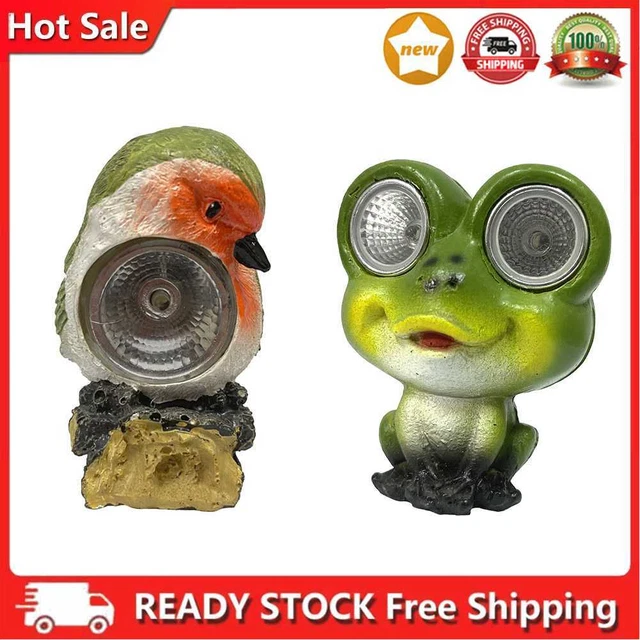 Solar LED Lights Figurine Resin Animal Ornament Garden Lamp Lawn Yard Art Decor