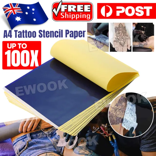 100X Tattoo Stencil Transfer Paper Spirit Thermal Carbon Tracing Copier Supplies