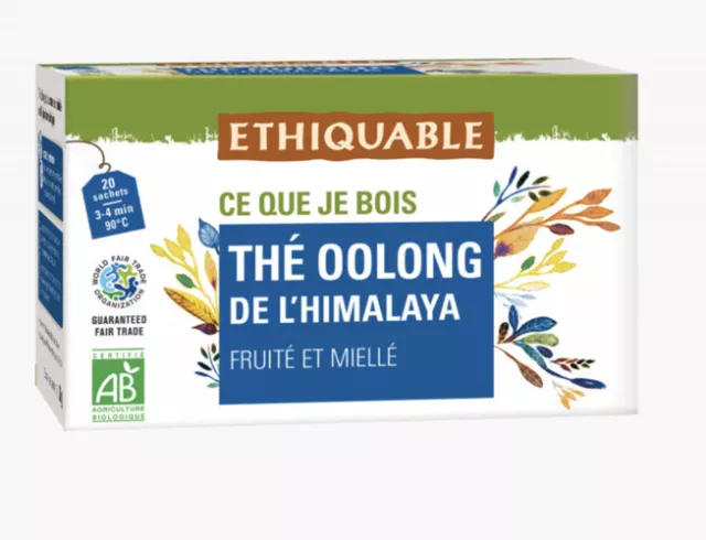 *LOT DE 3* ETHIQUABLE - Thé bio Oolong de l’Himalaya ( 20 sachets x 3)