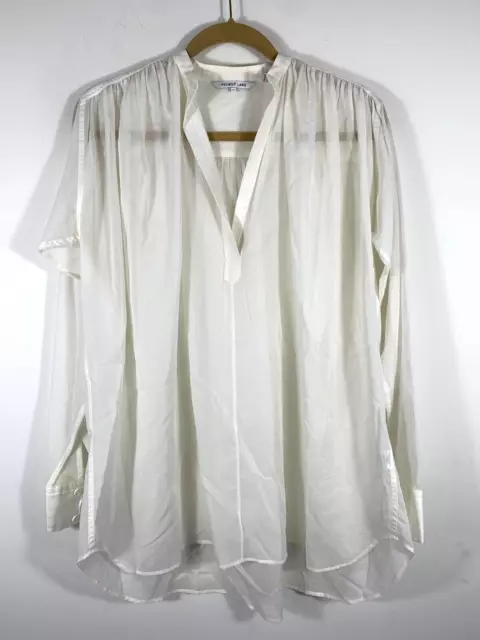 Helmut Lang Womens Long Sleeve Blouse Top Pullover White Sz XS Made In Portugal