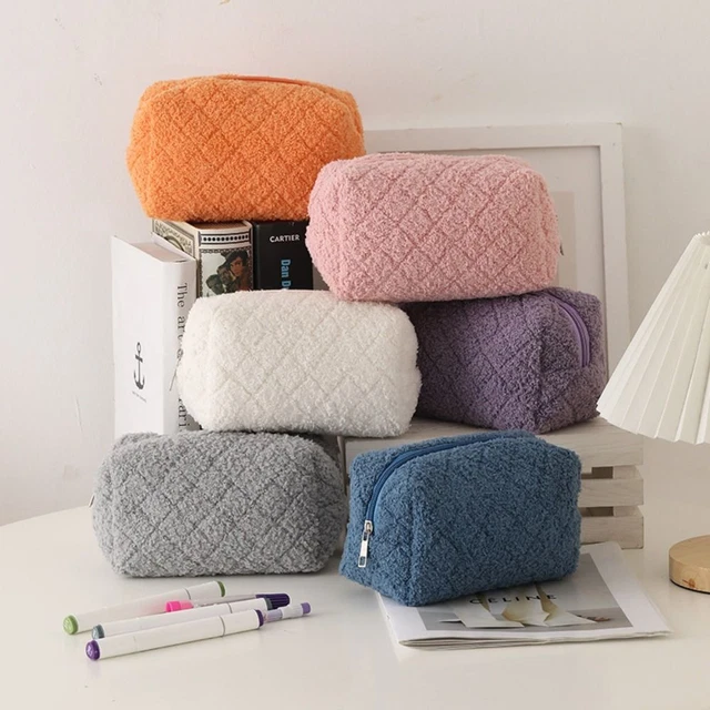 Large Capacity Simple Pencil Case Diamond Pattern Casual Handbags  Women Girl