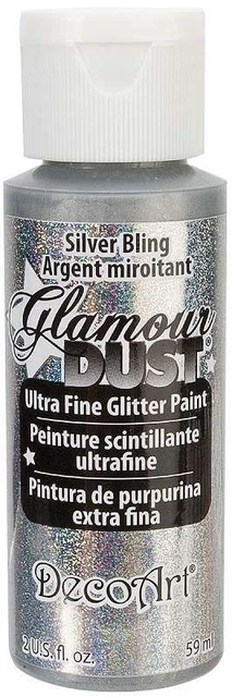 Pintura de brillo al polvo glamoroso 2 onzas - plata Bling 766218049728