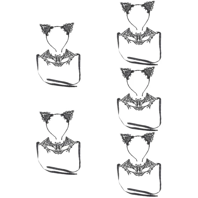 5 Sets Costume Orecchie Di Animale Fasce Per Ragazze Arredamento Retrò