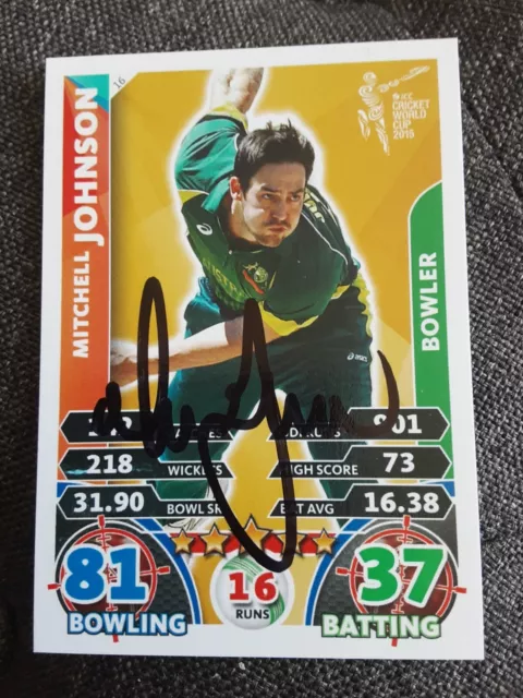 MITCHELL JOHNSON (AUS) - World Cup 2015 Hand Signed CRICKET TRADING CARD