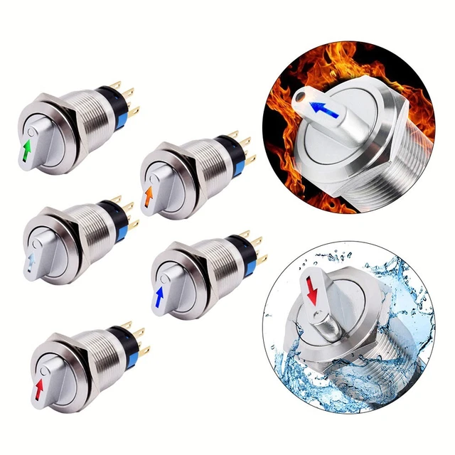 Interruttore girevole autosollevamento momentaneo 19 mm 2no 2nc 3-6v ON-Off 3 posizioni