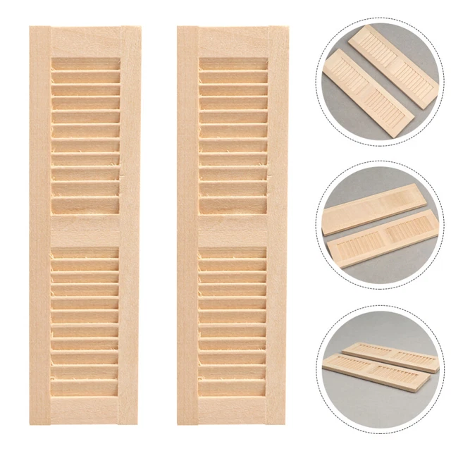 2 piezas 1:12 Muebles Miniatura Madera Muebles Puerta Exterior Adorno para Pastel de Paisaje