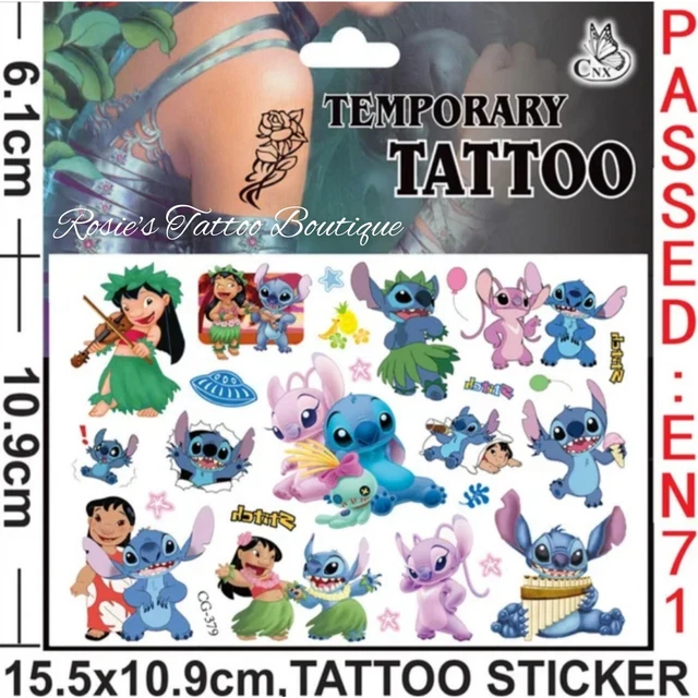 LILO AND STITCH Temporary Tattoos 8 sheetsTemporary Tattoos for Kids
