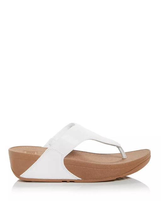 FitFlop Women's Lulu Slip On Thong Wedge Sandals Size 8 2