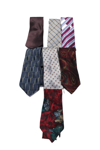David Donahue DKNY Austin Grey Mens Purple Red Necktie Ties Lot 7