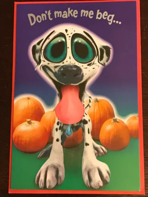 Vintage American Greetings Halloween Greeting Card "Don't Make Me Beg..." Dog...