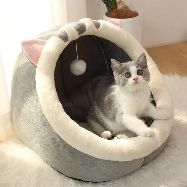New Sweet Cat Bed Warm Pet Basket Cozy Kitten Lounger Cushion Cat House Tent Sof