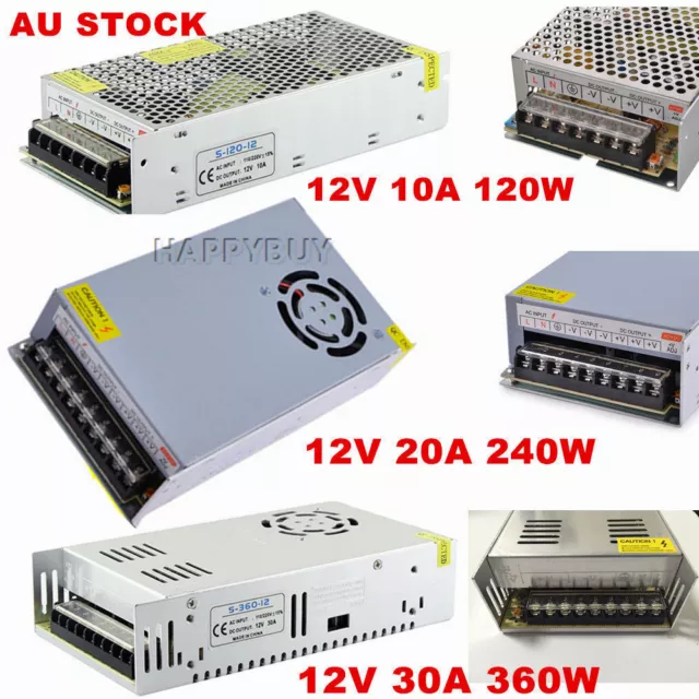 AC 110V/240V TO DC 12V 10/20/30A 120/240/360W Transformer Regulated Power Supply