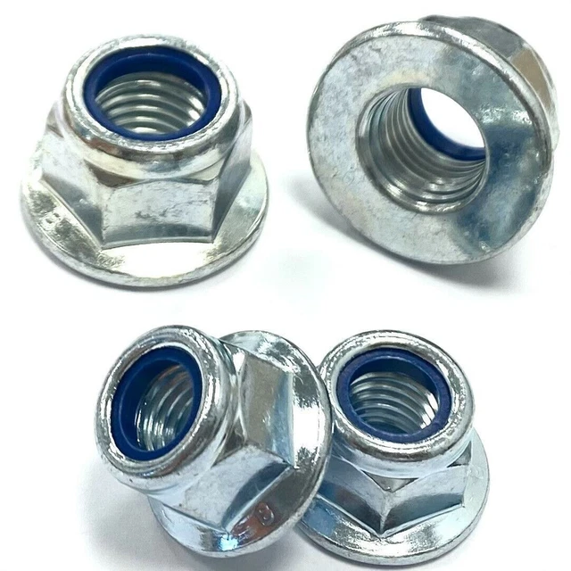 M8-1.25 Serrated Flange Nylon Insert Lock Nuts Flanged
