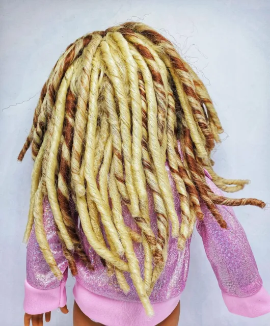 New Wig for 18" American Girl Dolls ~ Synthetic Sewn Blonde Brown Dreads Tight C