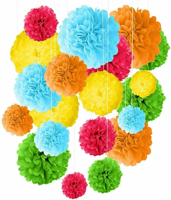 Mixed Tissue Paper Pompom Pom Poms Hanging Garland Wedding Party Decor Flowers