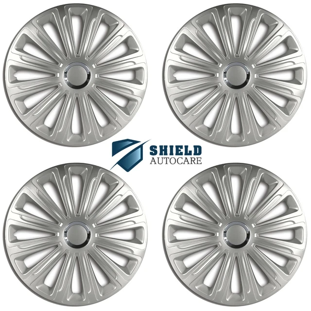 Wheel Trims 13" Hub Caps Trend RC Plastic Covers Set of 4 Silver Fit R13