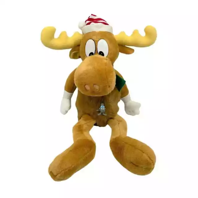 Vintage1996 Rocky & Bullwinkle Moose Xmas Plush Large 24" Macy's Stuffed Animal